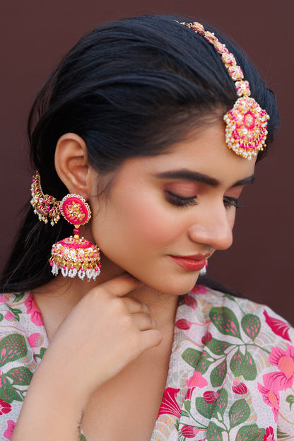 Floral Embroidered Jewellery Set 