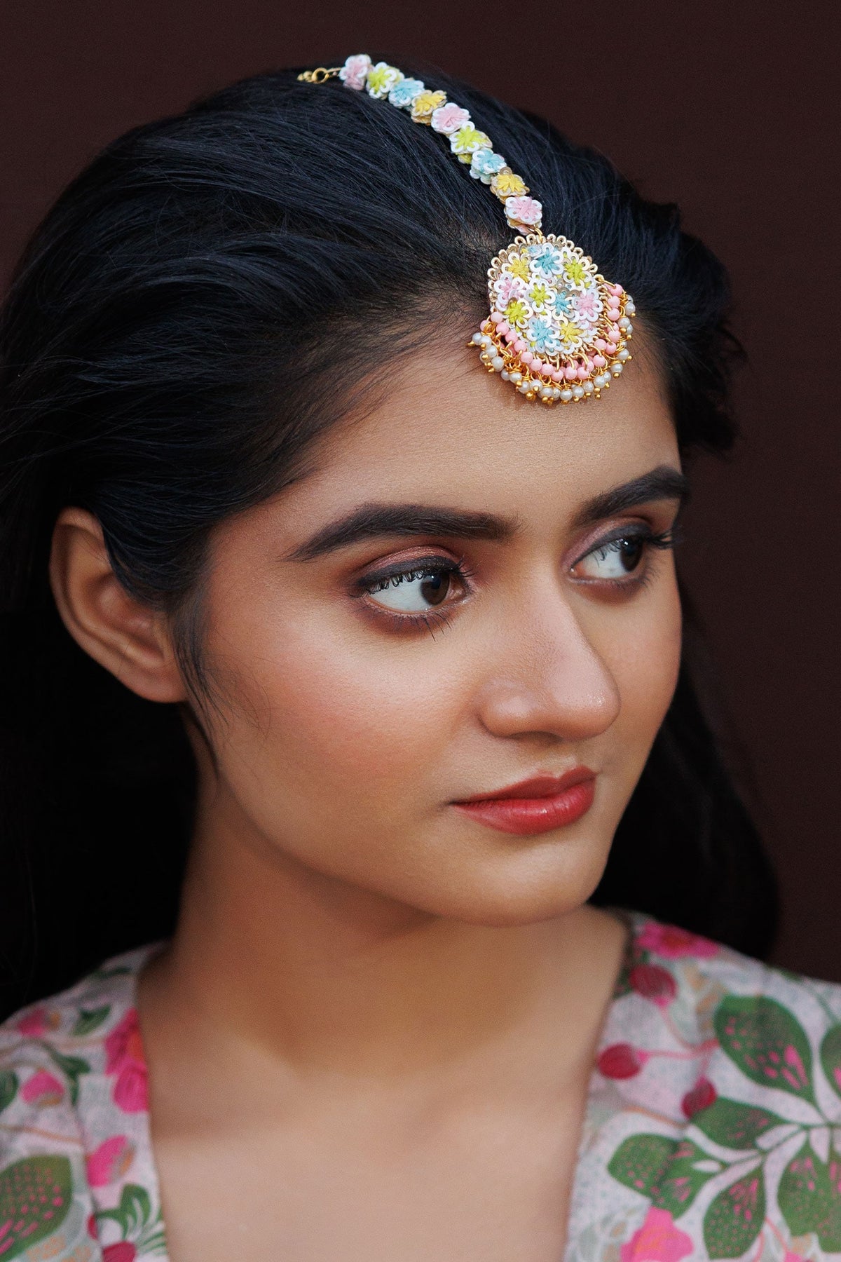 Multi Color Floral Embroidered Jewellery Set 