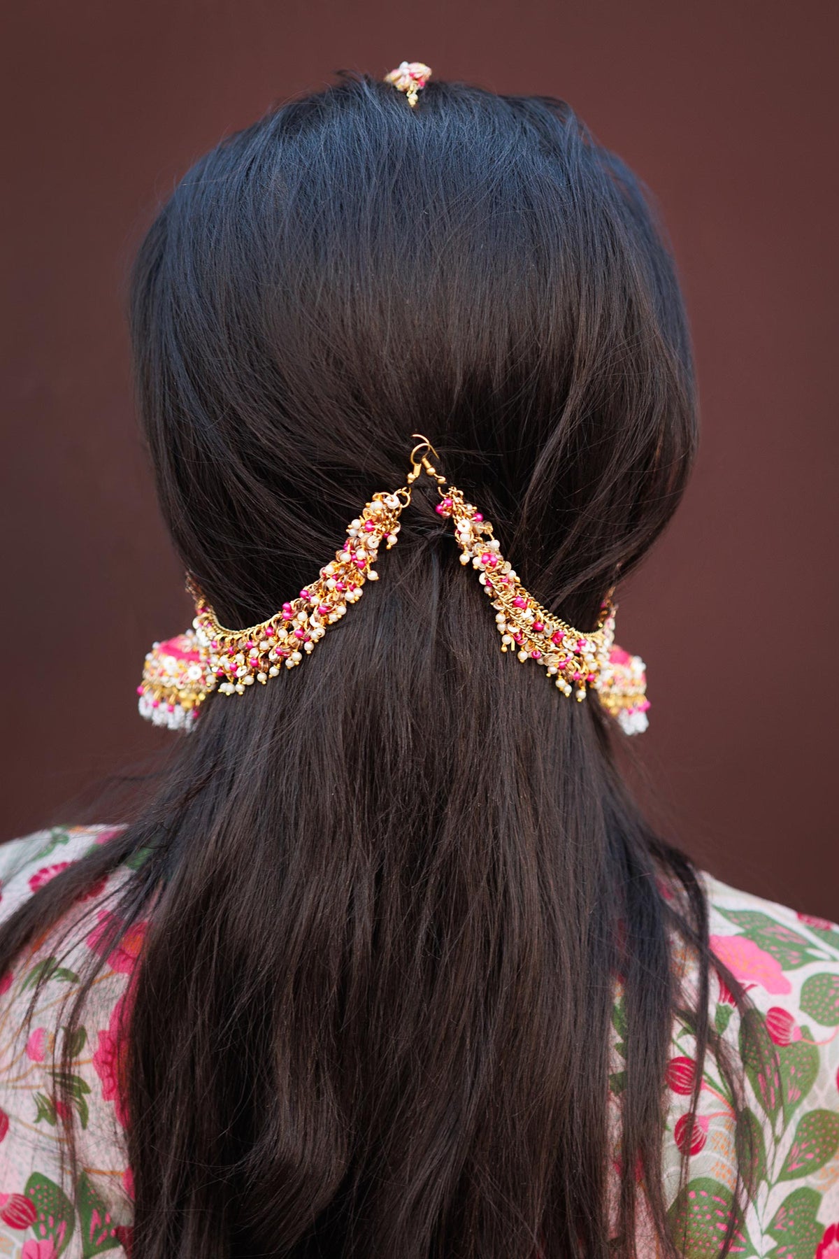 Gold Toned Multi Color Jhumka Earrings 