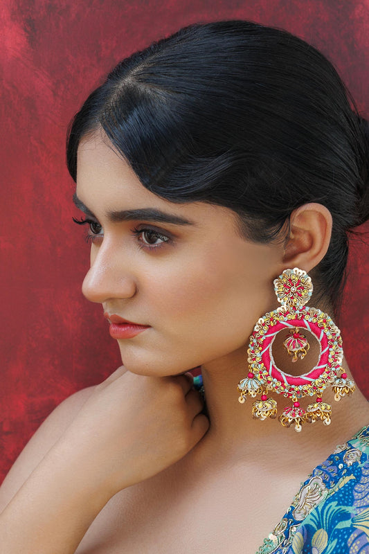 Multicolor Embroidered Chandbalis 