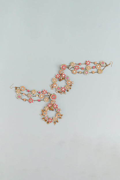 Gold Toned Multicolor Embroidered Chandbalis 