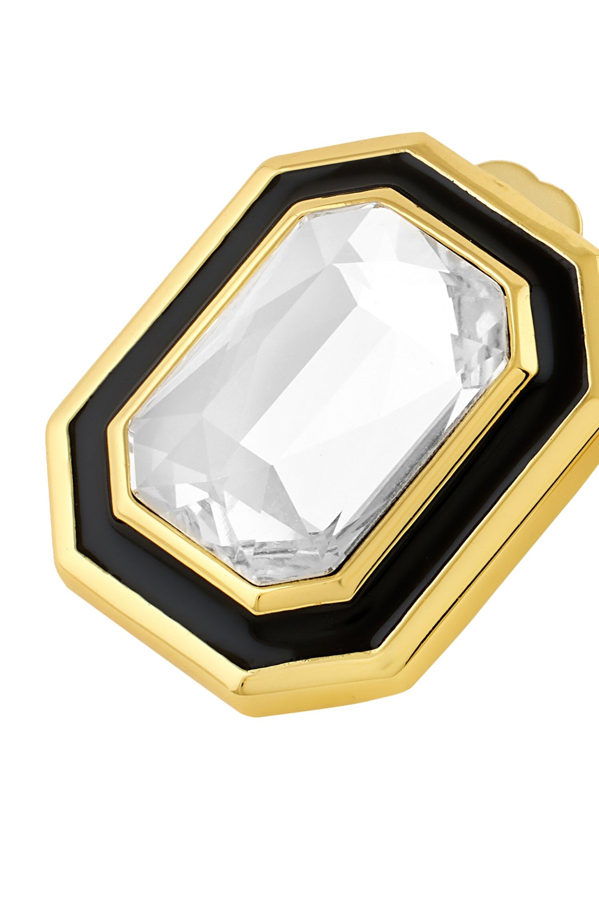 Crystal Enamel Gold Stud Earrings 