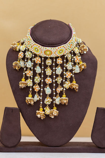 Floral Embroidered Choker Set 