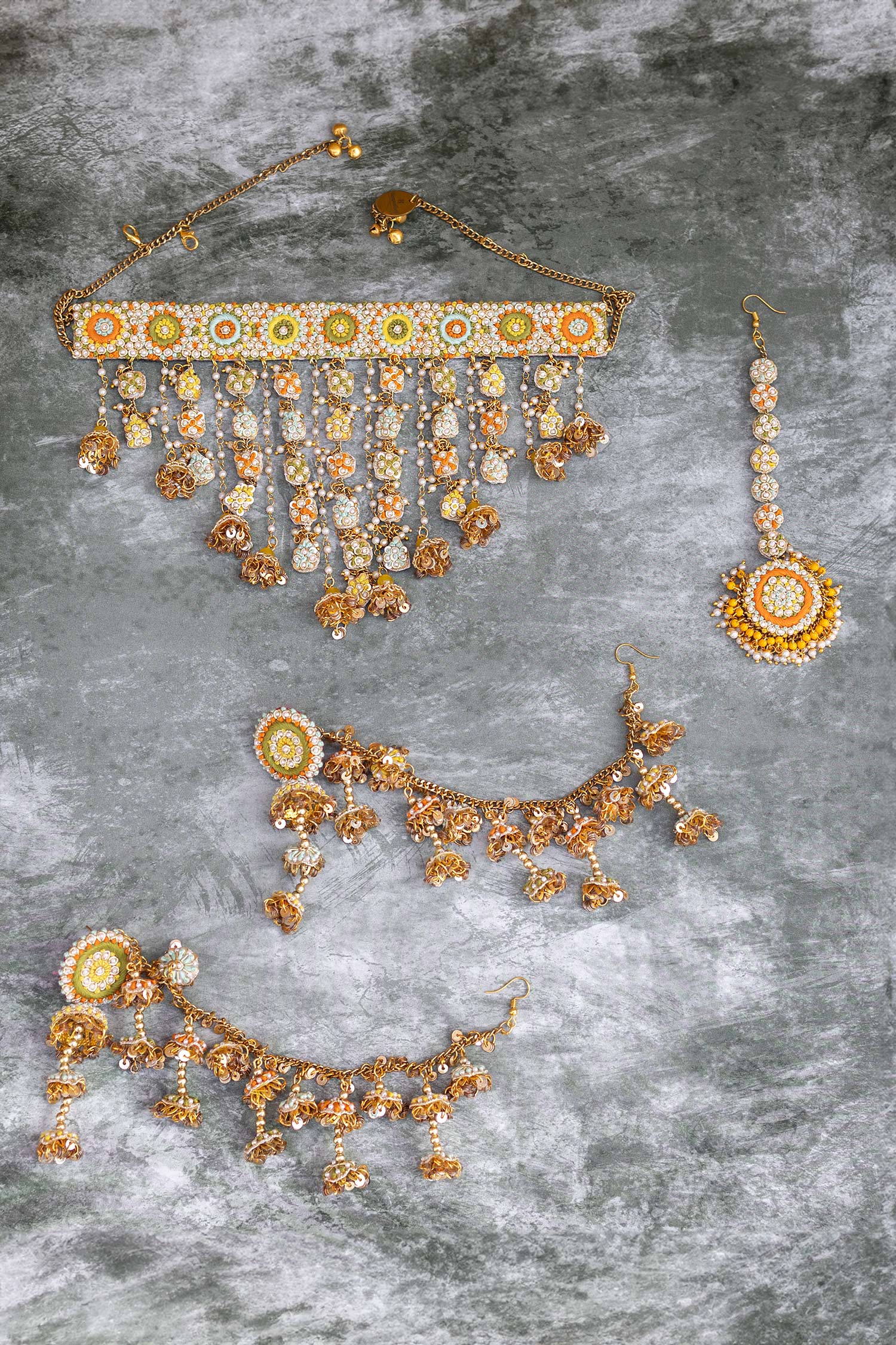 Floral Embroidered Choker Set 