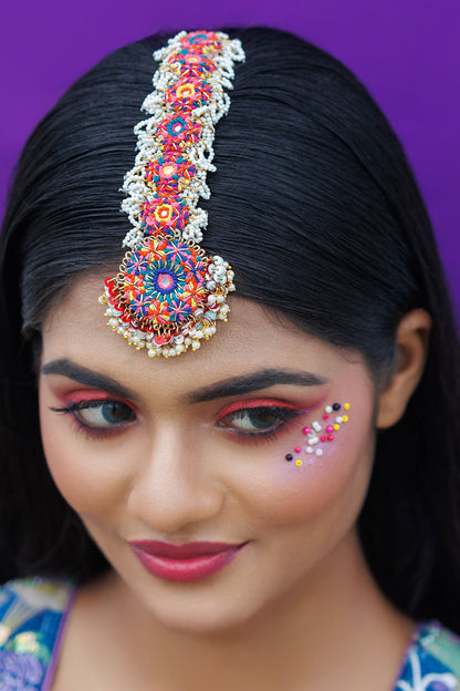 Multicolor Embroidered Necklace Set 