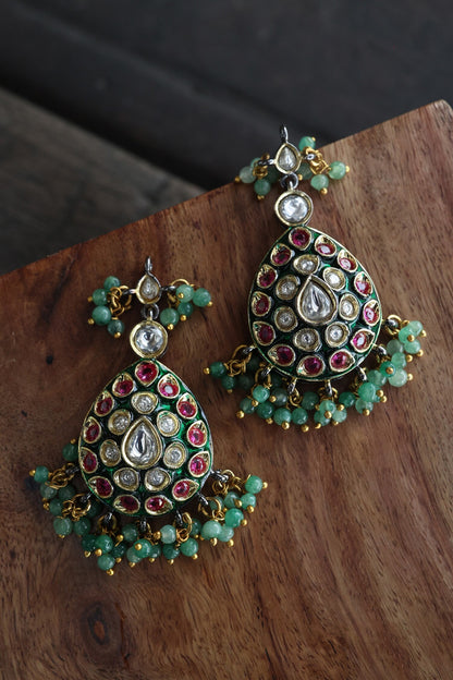 Polki Bead Drop Earrings 