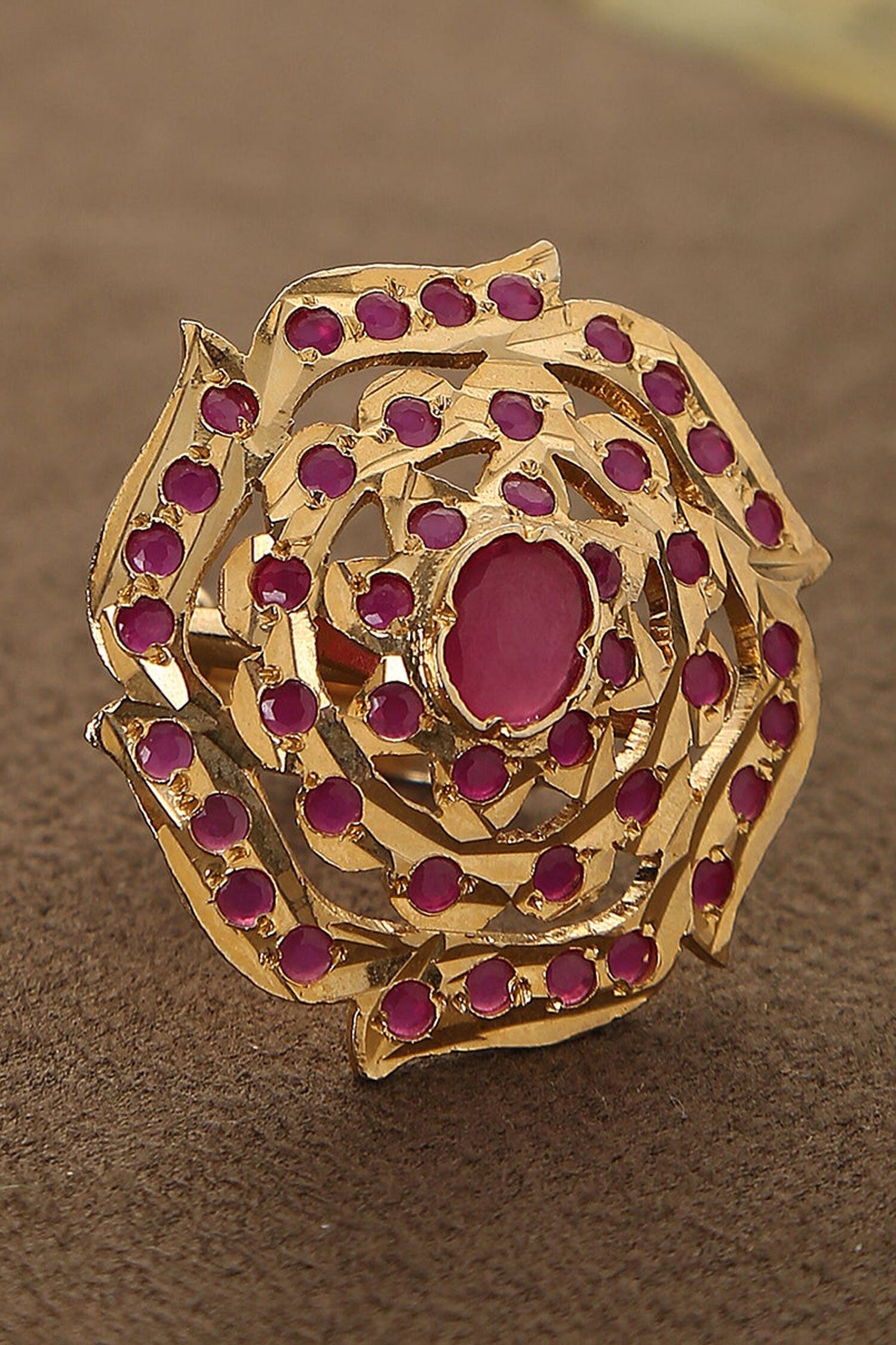 Adjustable Jadau Stone Ring 