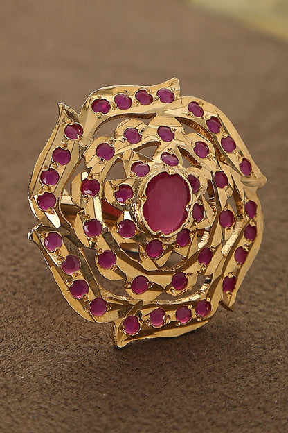 Adjustable Jadau Stone Ring 