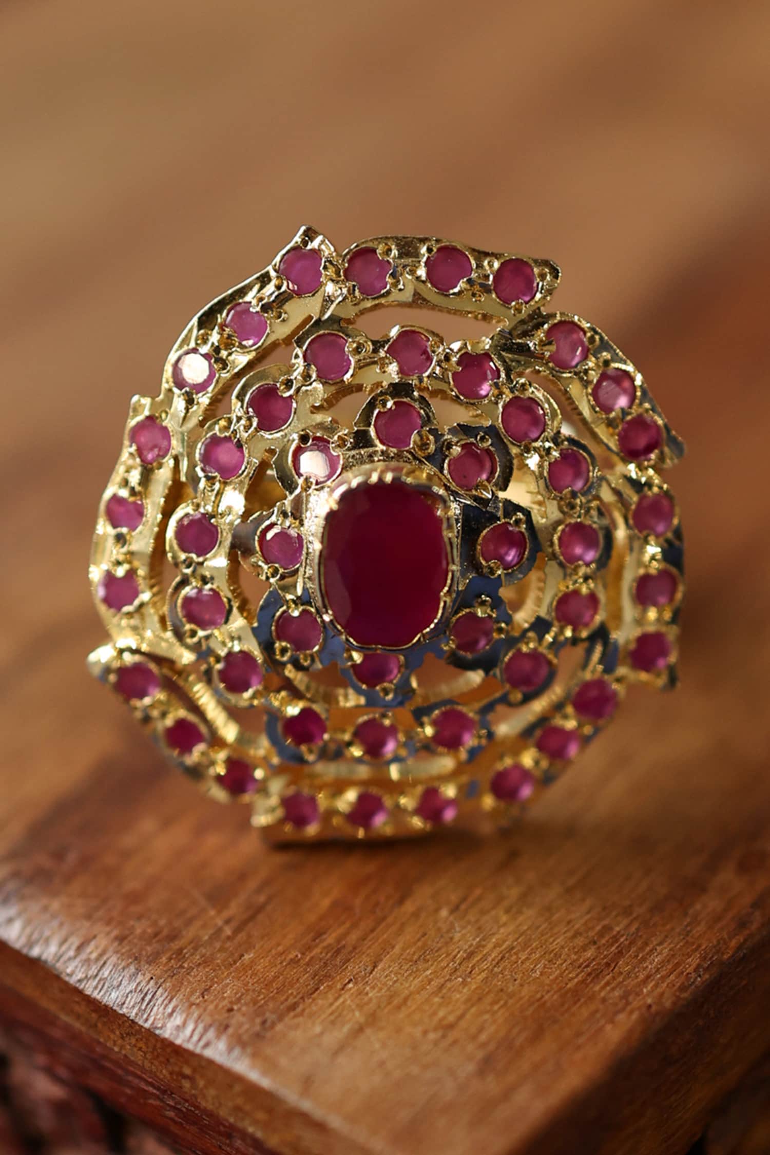 Adjustable Jadau Stone Ring 
