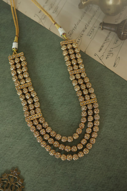 Beaded Gold Layered Necklace 