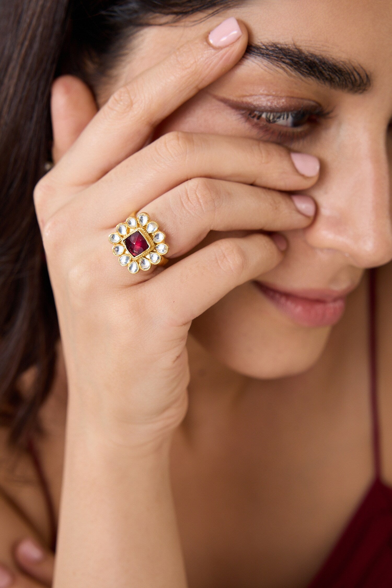 Kundan Stone Embellished Ring 