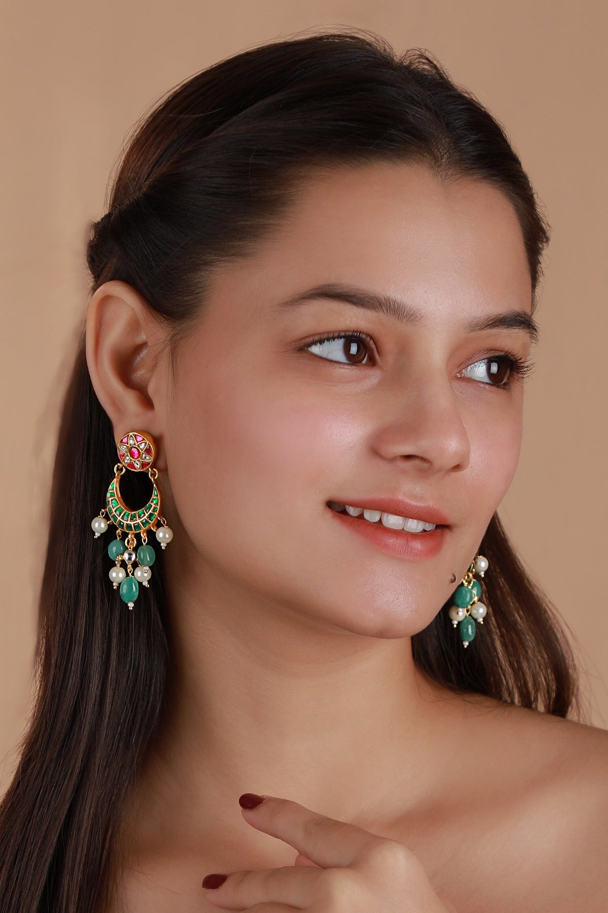 Half Crescent Pendant Choker & Earring Set 