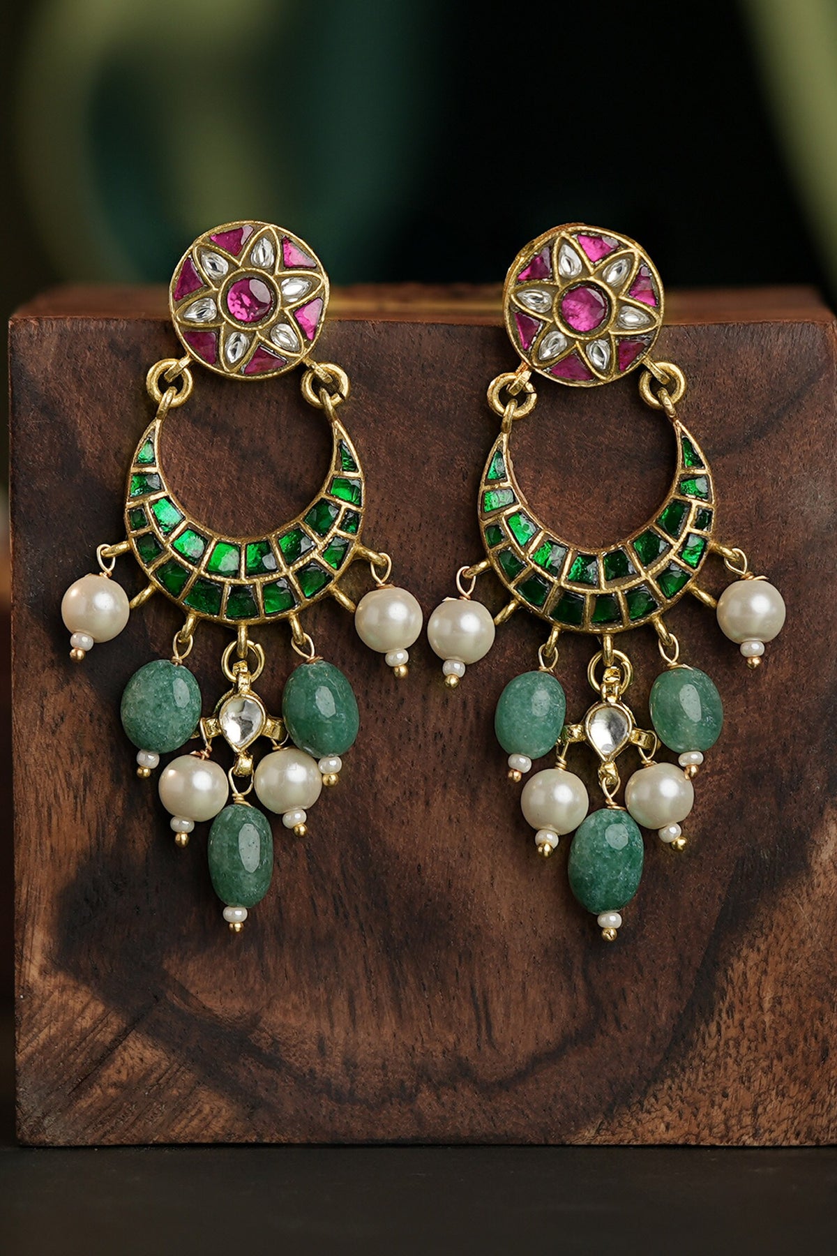 Half Crescent Pendant Choker & Earring Set 