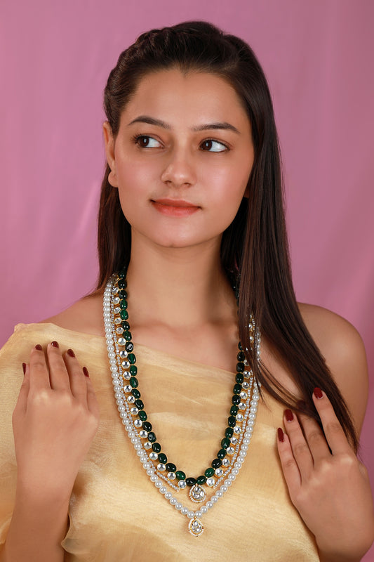 Geometric Pendant Layered Necklace 