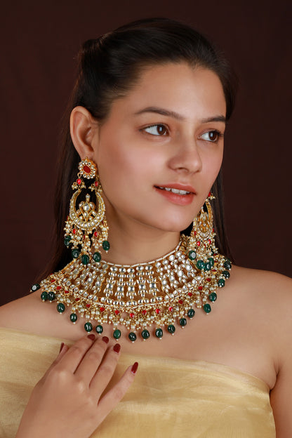 Pearl & Stone Embellished Choker Set 