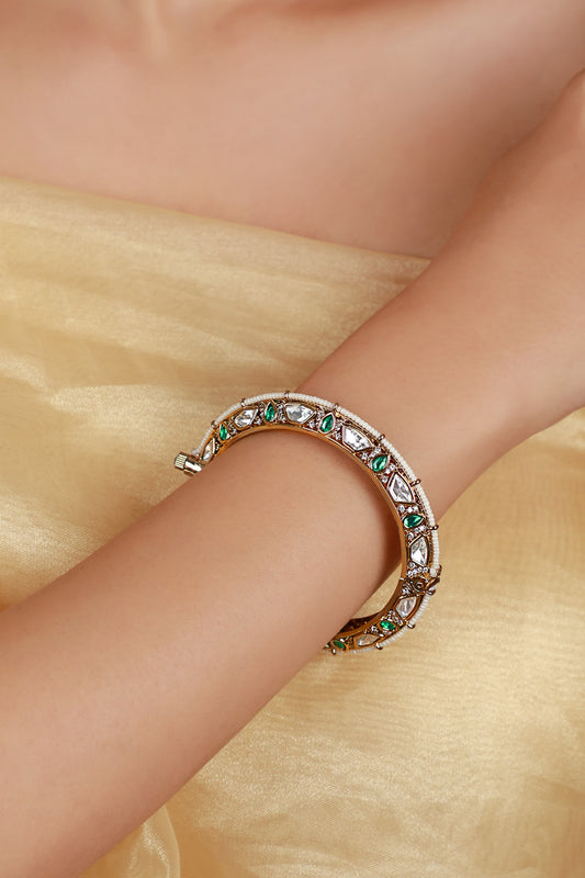 Moissanite Polki Embellished Bangle 