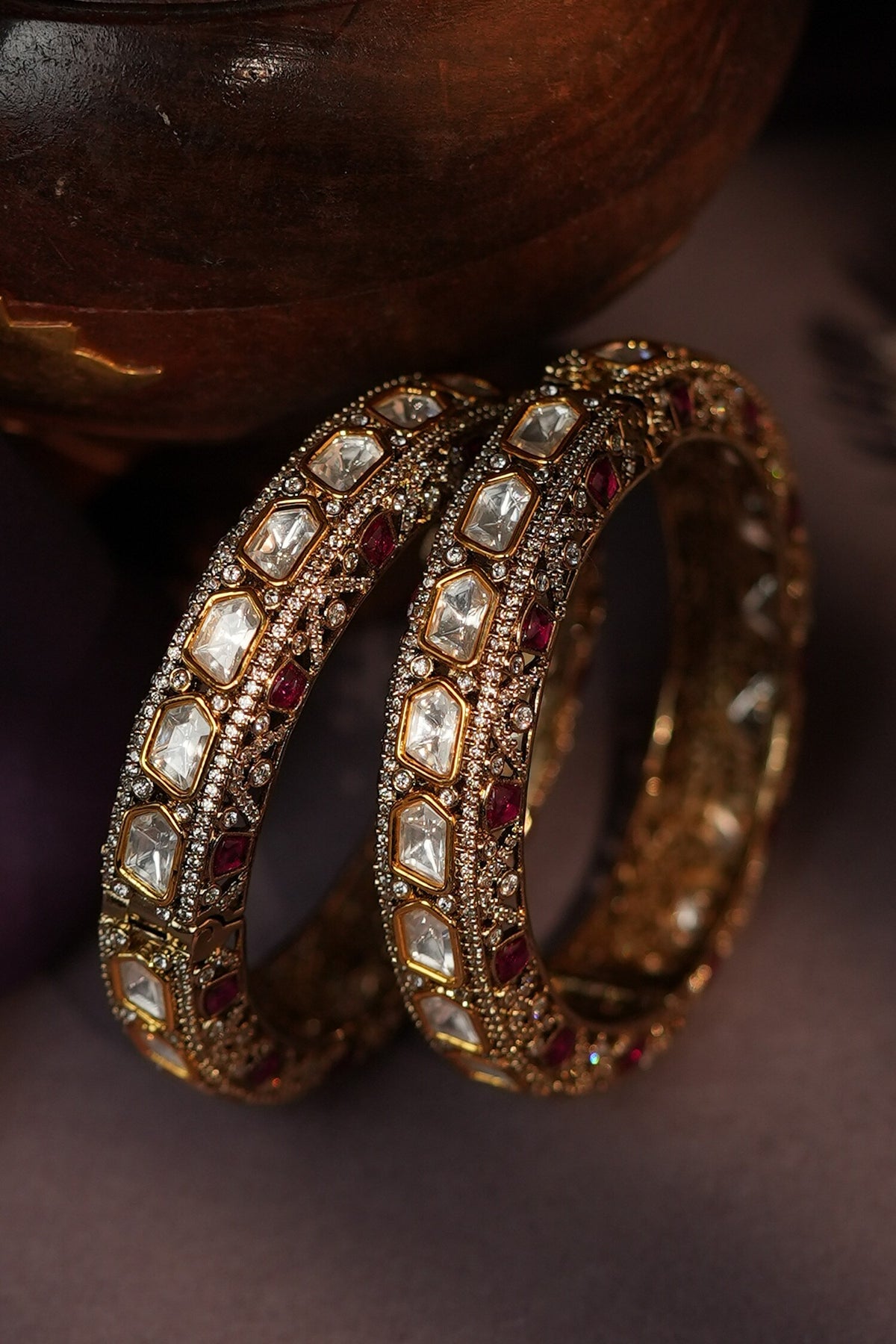 Moissanite Stone Embellished Bangle 