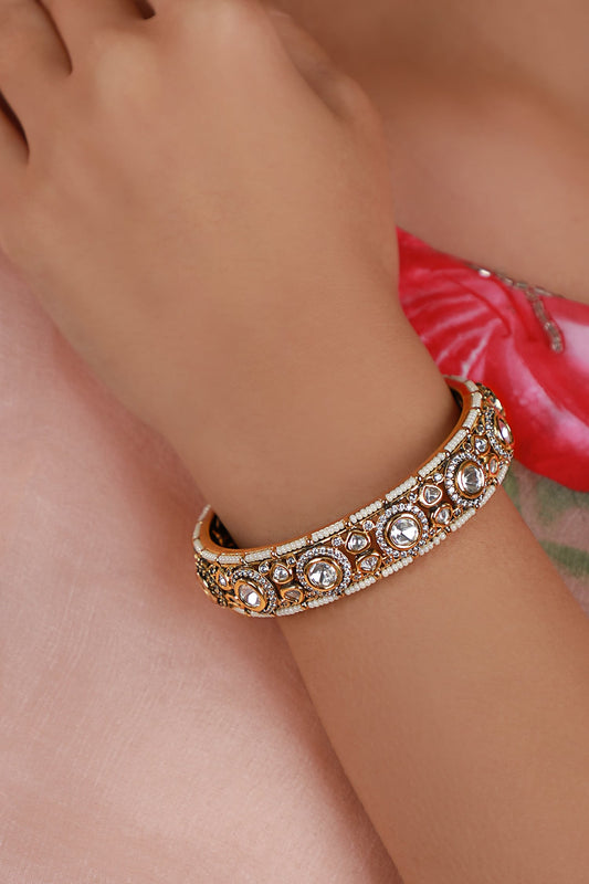 Jadtar Stone Embellished Kada Set 