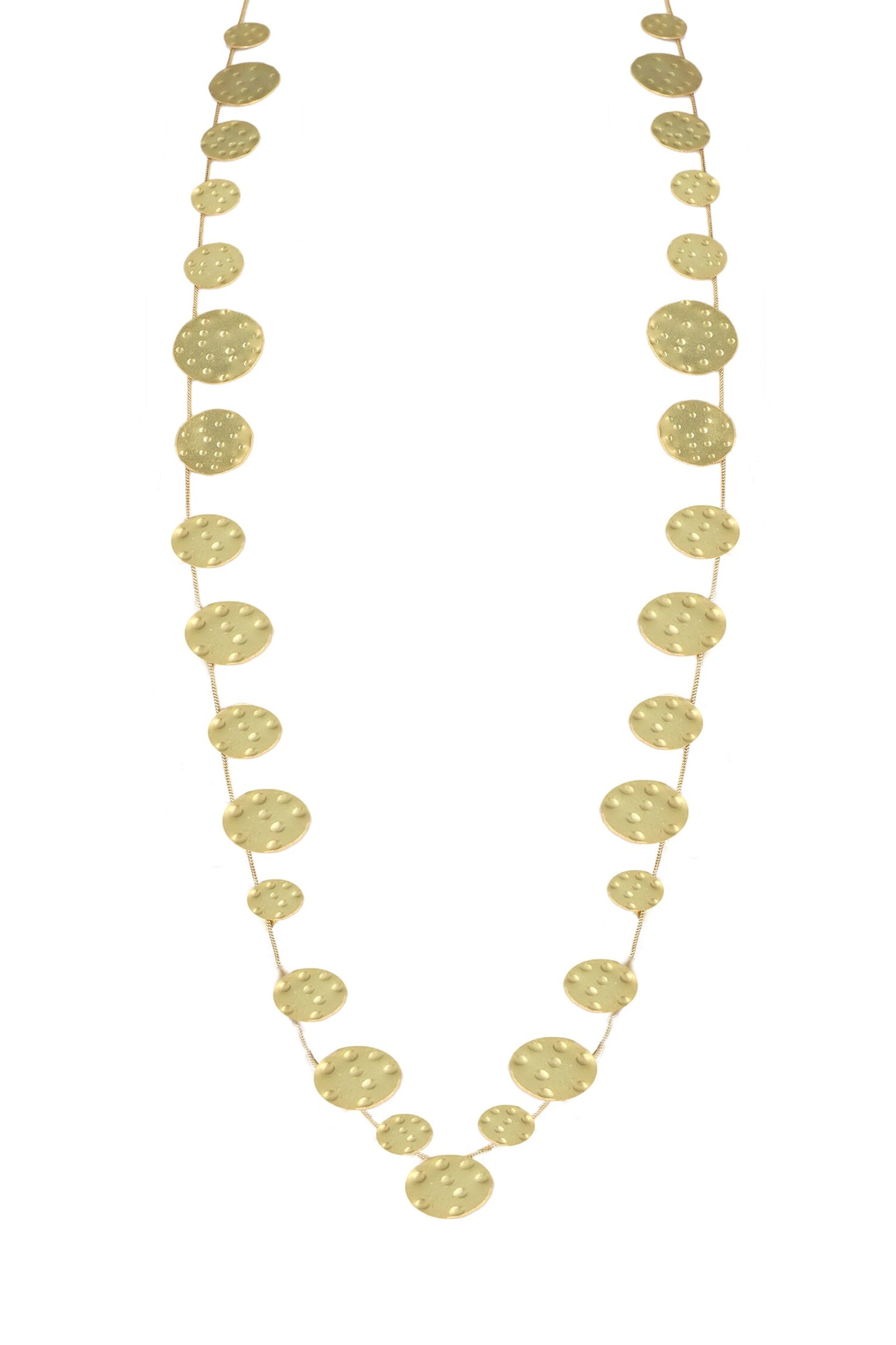 Hammered Coin Long Necklace 