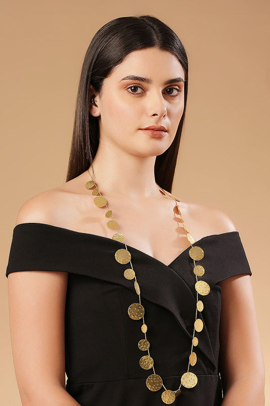 Hammered Coin Long Necklace 
