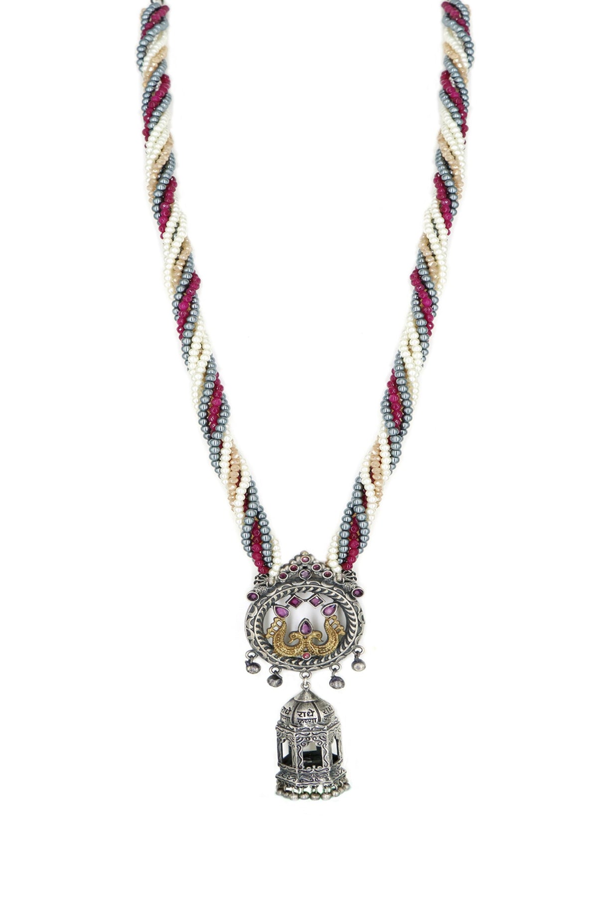 Two Toned Peacock Pendant Necklace 