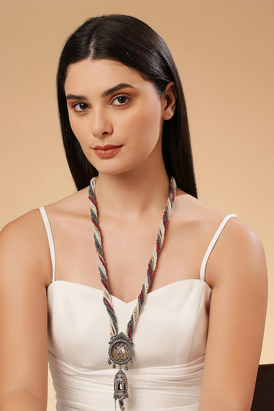 Two Toned Peacock Pendant Necklace 