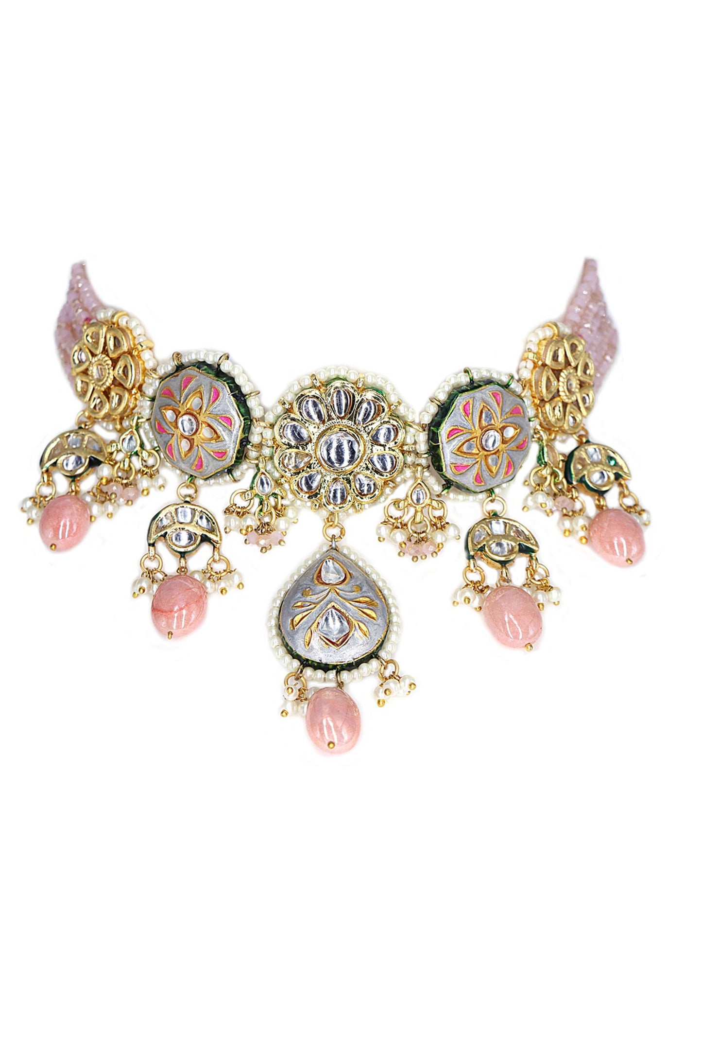 Stone Embellished Choker & Earring Set 