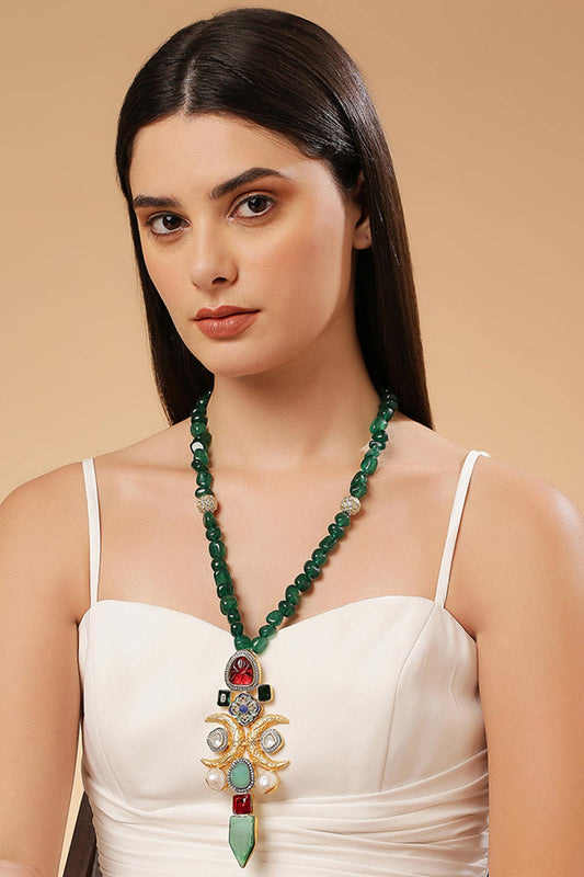 Multi Color Kundan Pendant Necklace 