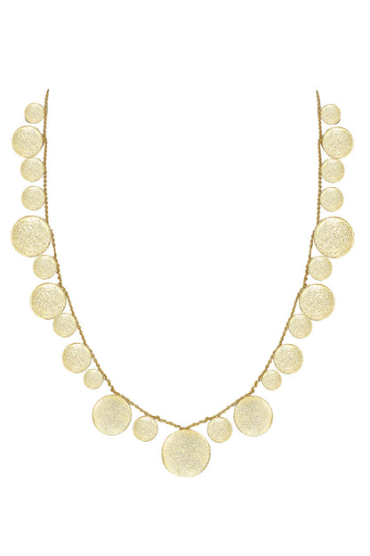 Hammered Coin Drop Necklace 