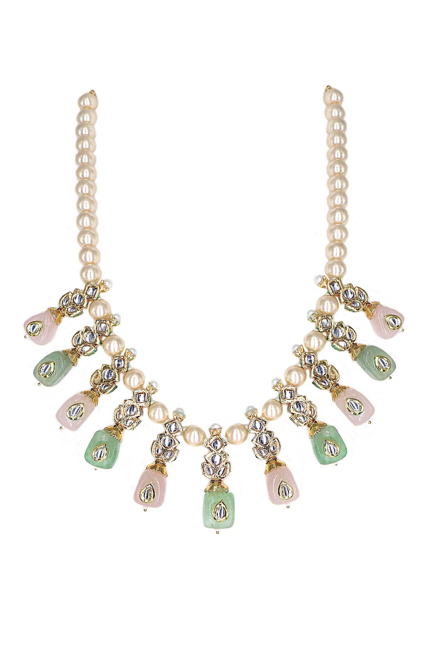 Multi Color Kundan Stone Necklace Set 