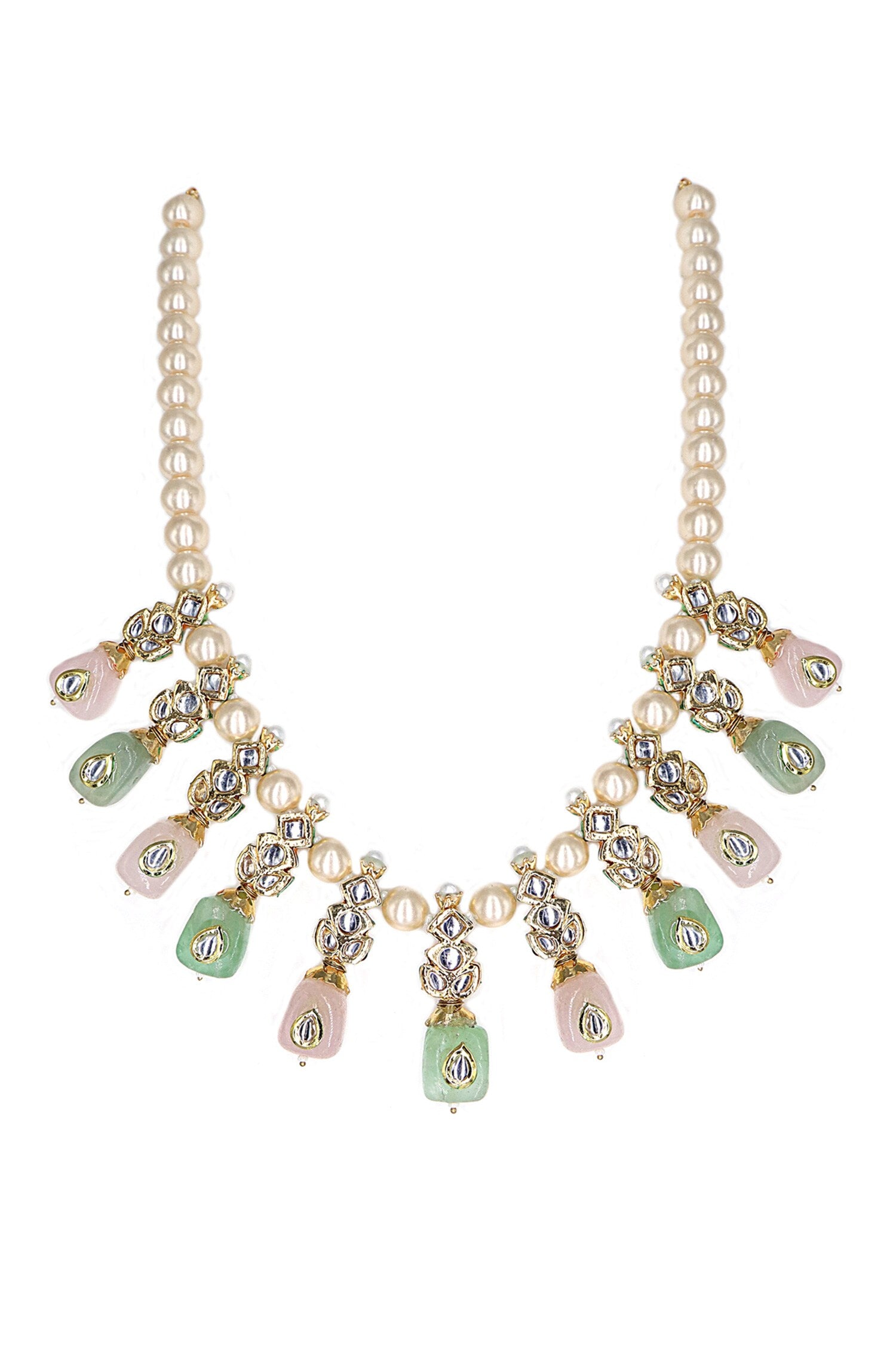 Multi Color Kundan Stone Necklace Set 