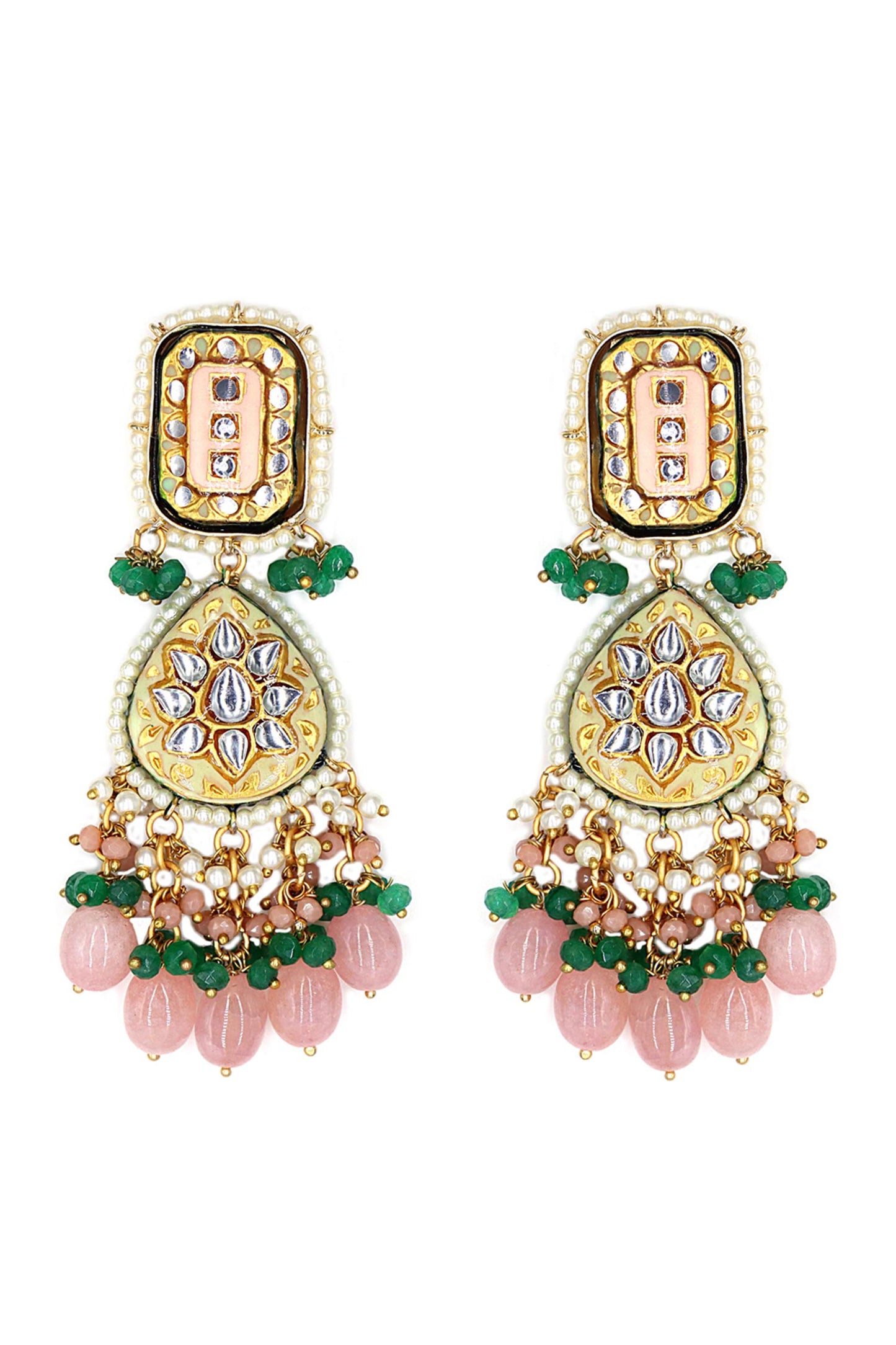 Kundan Stone Embellished Earrings 