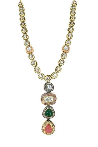 Kundan Multi Stone Pendant Necklace 
