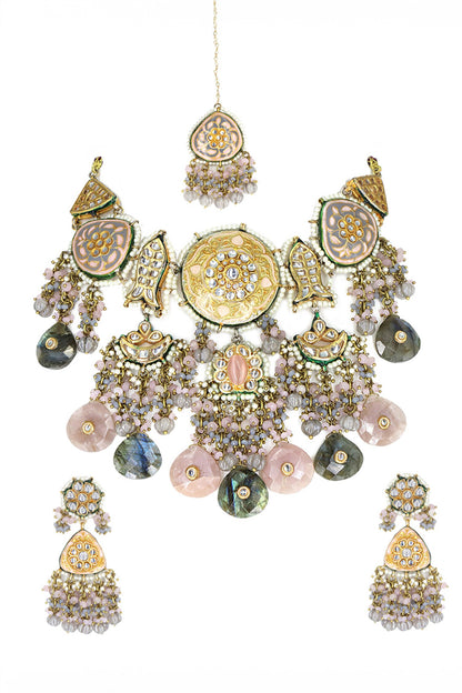 Kundan Embellished Necklace Set 