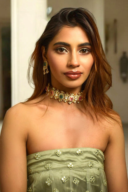 Multi Color Moissanite Choker Set 
