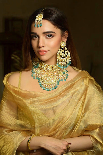 Hanging Jade Stone Necklace Set 