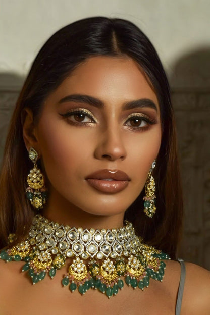 Gilded Garden Necklace & Chandbali Earring Set 