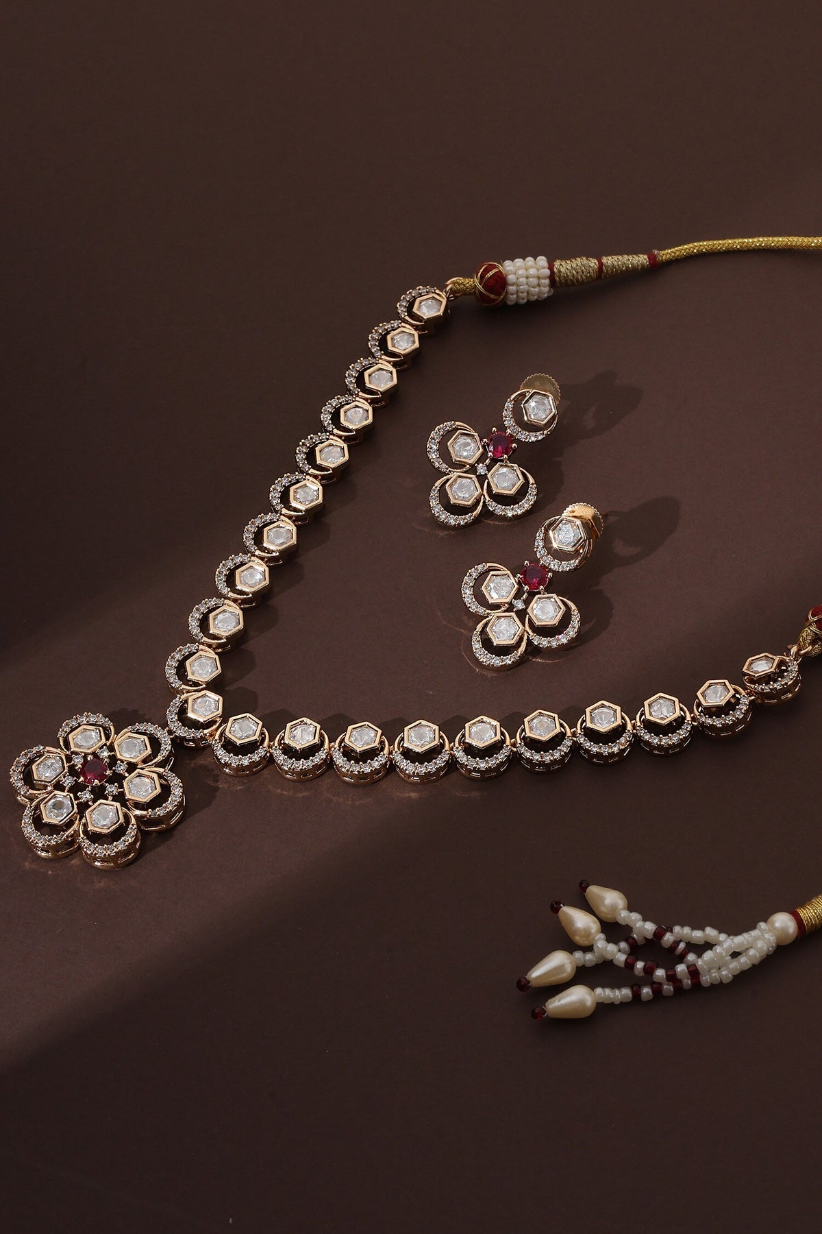 Floral Polki Necklace Set 