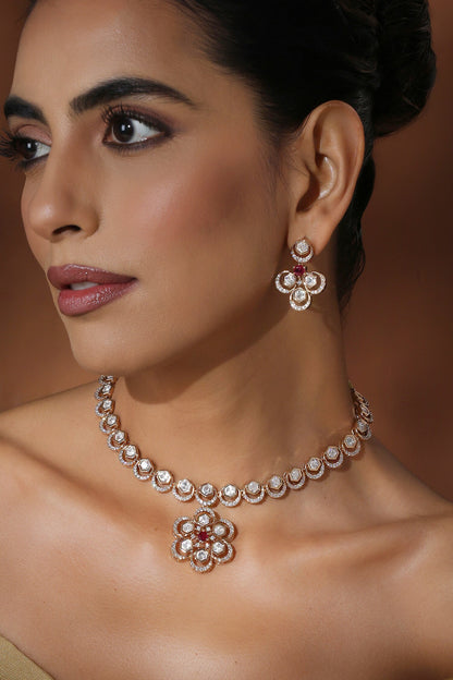 Floral Polki Necklace Set 