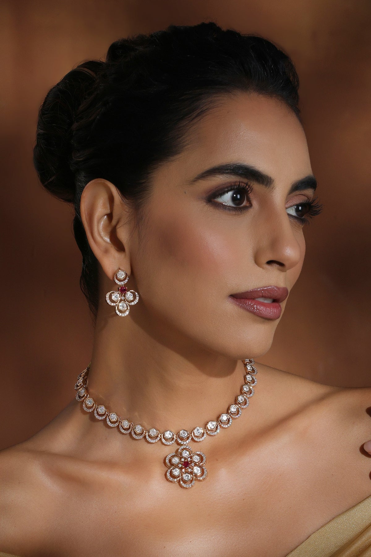 Floral Polki Necklace Set 