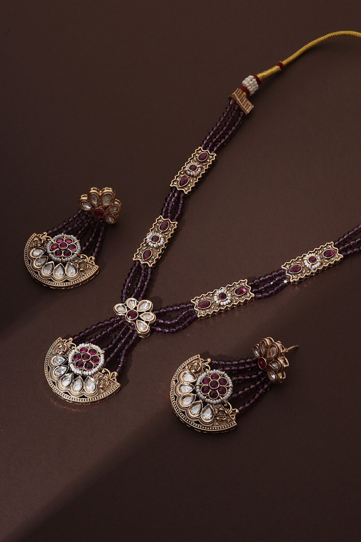 Polki Beaded Necklace Set 