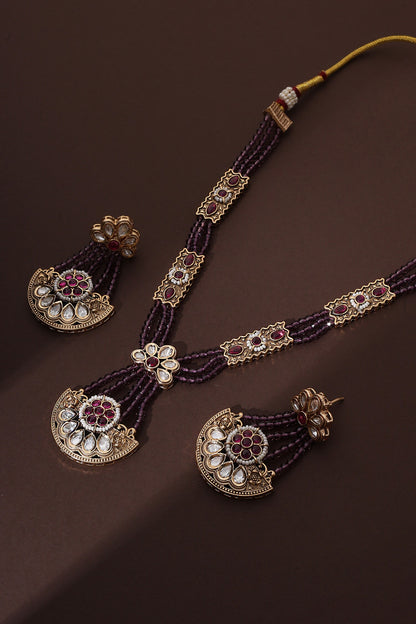 Polki Beaded Necklace Set 