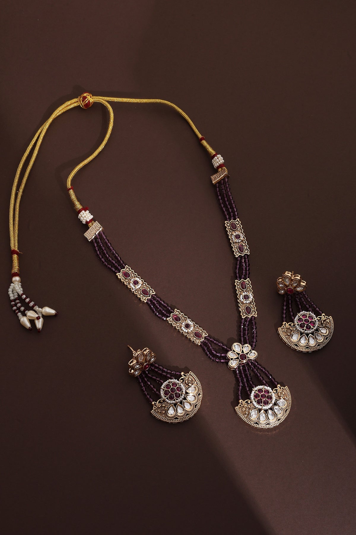Polki Beaded Necklace Set 