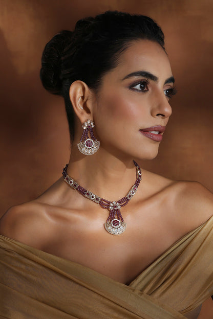 Polki Beaded Necklace Set 