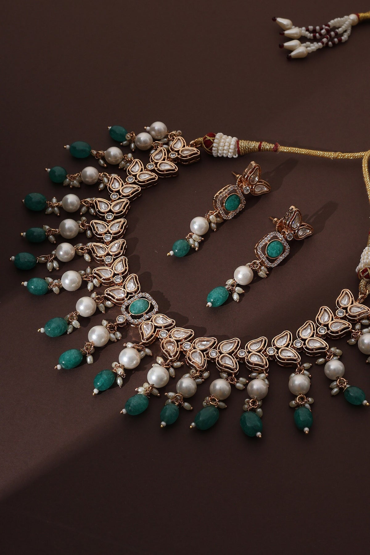 Rose Gold Polki Necklace Set 