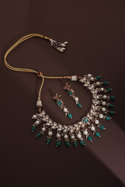 Rose Gold Polki Necklace Set 