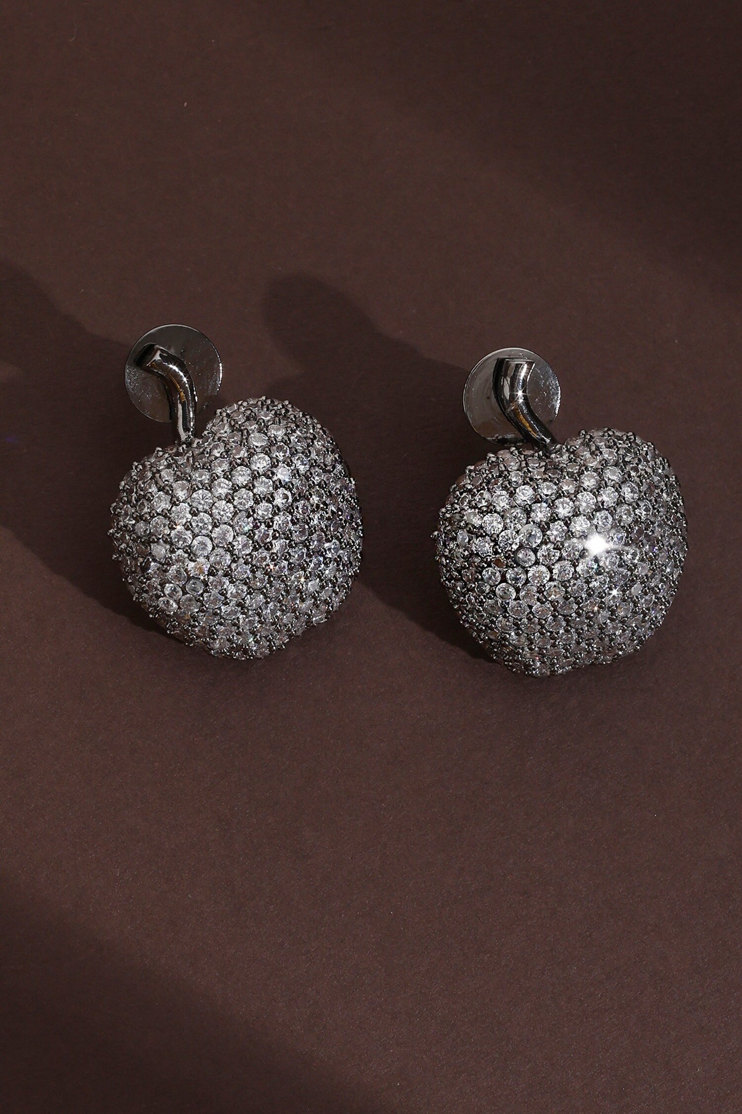 Cubic Zirconia Apple Studs 