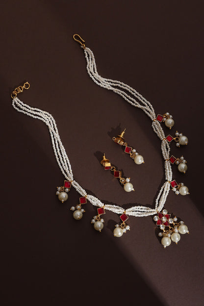 Kundan Multi-String Necklace Set 