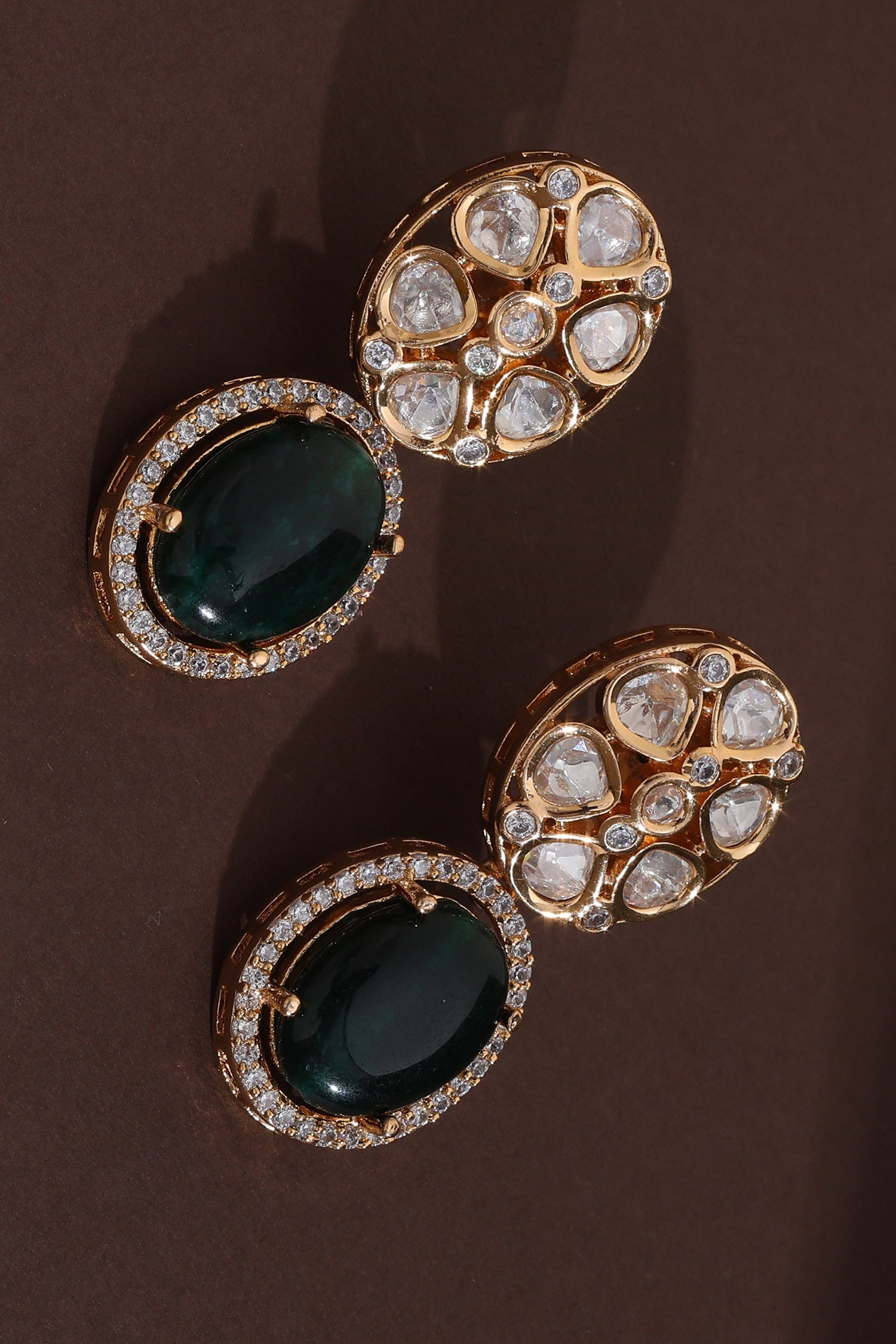 Polki Stone Drop Earrings 