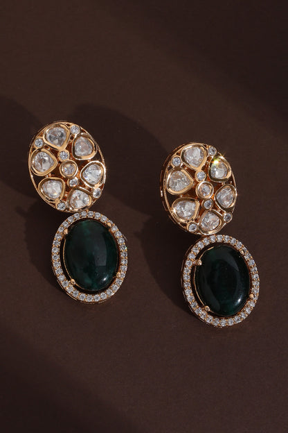 Polki Stone Drop Earrings 